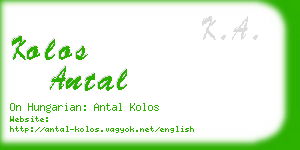 kolos antal business card